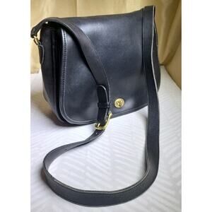 Vintage Coach Ranch 9852 Shoulder Bag Purse Black Rare Made In USA Glove Tanned